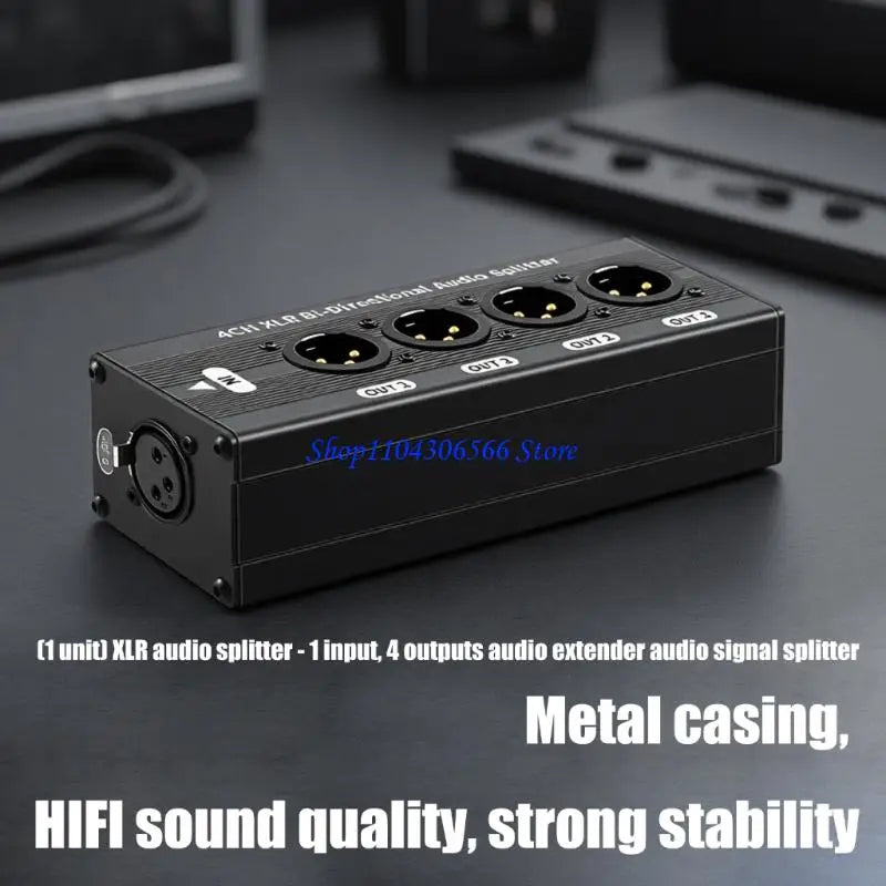 XLR & 6.35mm Audio Splitter Distribution Box – 4 Output Audio Distribution Box HIP
