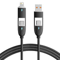 66W Charging Cable Four in One Pd Liquid Tablet Flash Charging Suitable for iPhone, Huawei, Xiaomi Fast Charging Data Cable HIP black