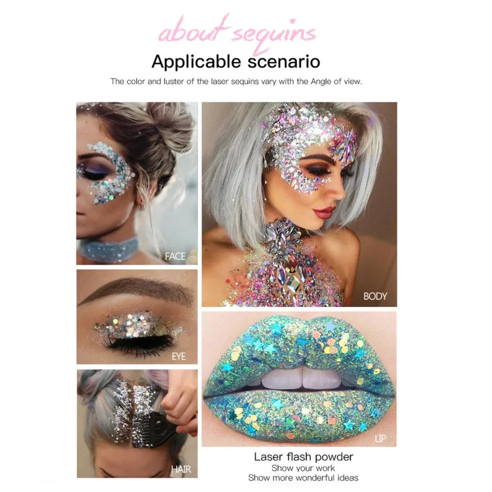 Multipurpose Body Glitter Gel – Face, Hair & Nail Sequins Body Glitter Gel HIP