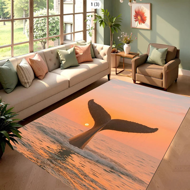 Shark Print Non-Slip Floor Mat – Bedroom & Entryway Rug Decorative Floor Mat HIP