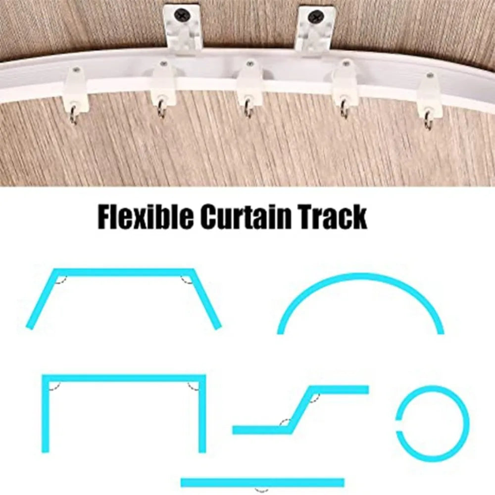 Bendable Curtain Track White – Nano Silent Plastic Rail System Curtain Track Rail HIP