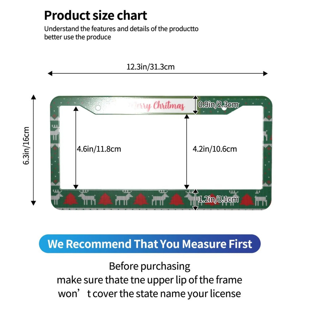 Aluminum Christmas Knit Pattern License Plate Frame Gift License Plate Frame HIP