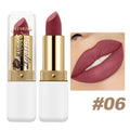 SAM SUGAR Metallic Pearlescent Lipstick – Matte Velvet & Long-Lasting Metallic Lipstick HIP 06