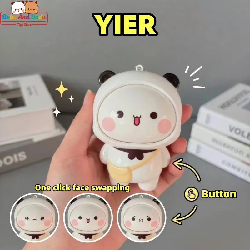 Panda Bubu & Dudu Face Changing Keychain Pendant Doll Collectible Pendant Doll HIP YIER