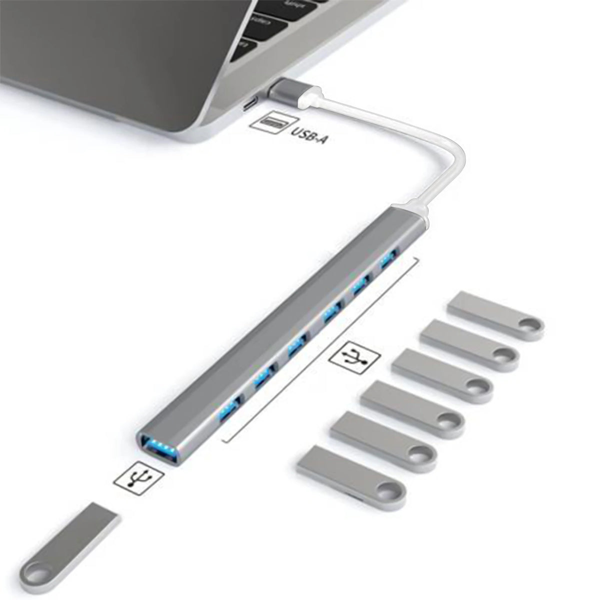 7-in-1 USB-C Hub 7-Port USB 3.0 OTG Adapter for MacBook USB-C Hub HIP