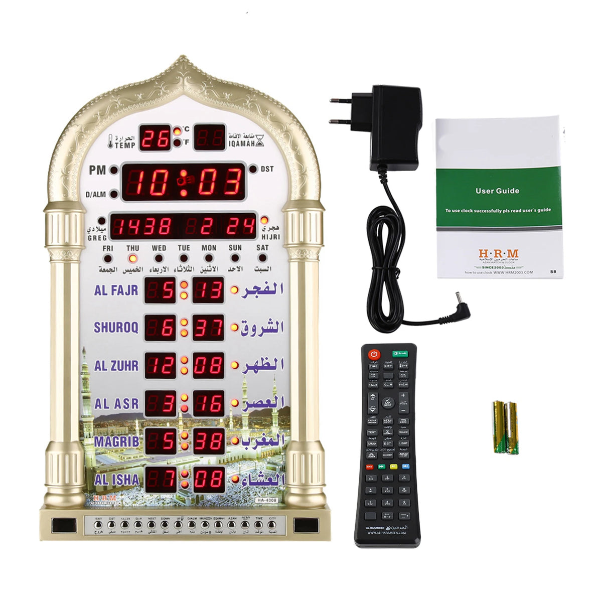 Clock Digital Clock Digital Islamic Clock Wall Calendar Mosque Digital Islamic Clock Muslim Gift Alarm Azan Prayer Islamic Clock HIP EU Plug