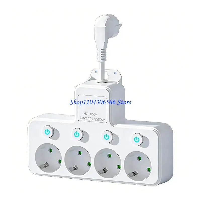Wall Mount Adapter – 5 Outlets, 2 USB-A & 2 USB-C Charging Ports Wall Power Adapter HIP 8924 white CN