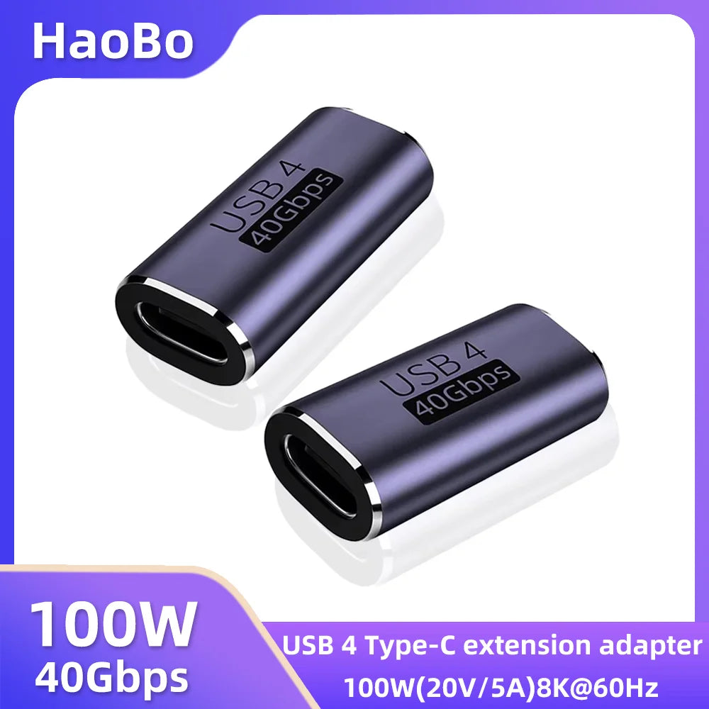 USB4 Thunderbolt 3 40Gbps Type-C Female to Female Coupler USB-C Coupler Adapter HIP