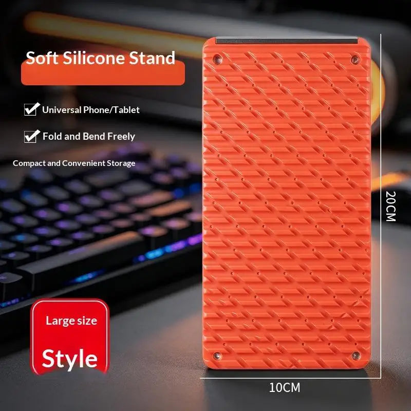 Foldable Silicone Phone & Tablet Stand – Universal Desk Holder Phone & Tablet Stand HIP Orange