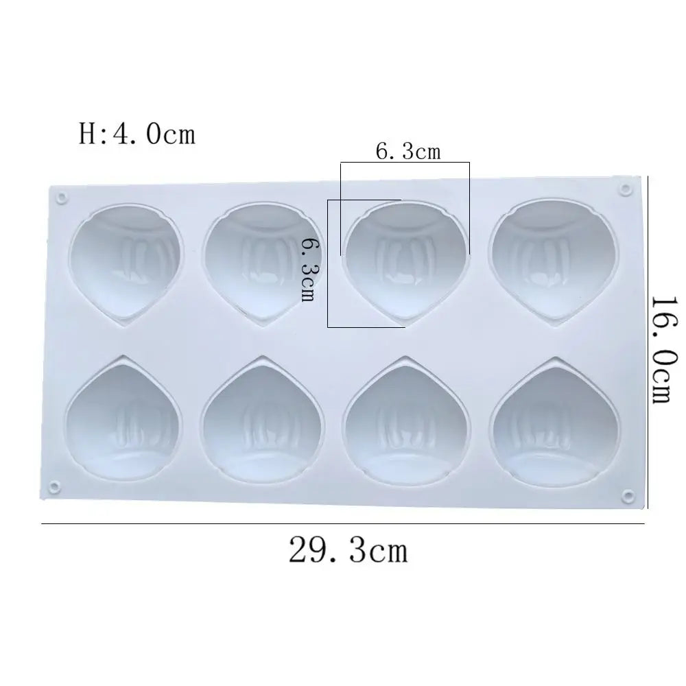 8-Cavity Hazelnut Mousse Cake Silicone Mold – BPA Free Silicone Baking Mold HIP