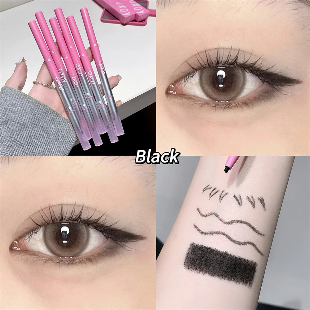 Punk Red Eyebrow & Eyeliner Gel 2 In 1 With Angled Brush Smudge-Proof Waterproof Creamy Smooth for Brows & Under Eye Makeup HIP Black A