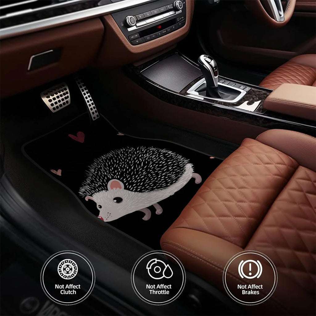 4-Piece Non-Slip Car Floor Mats – Hedgehog Heart Pattern Car Floor Mats HIP
