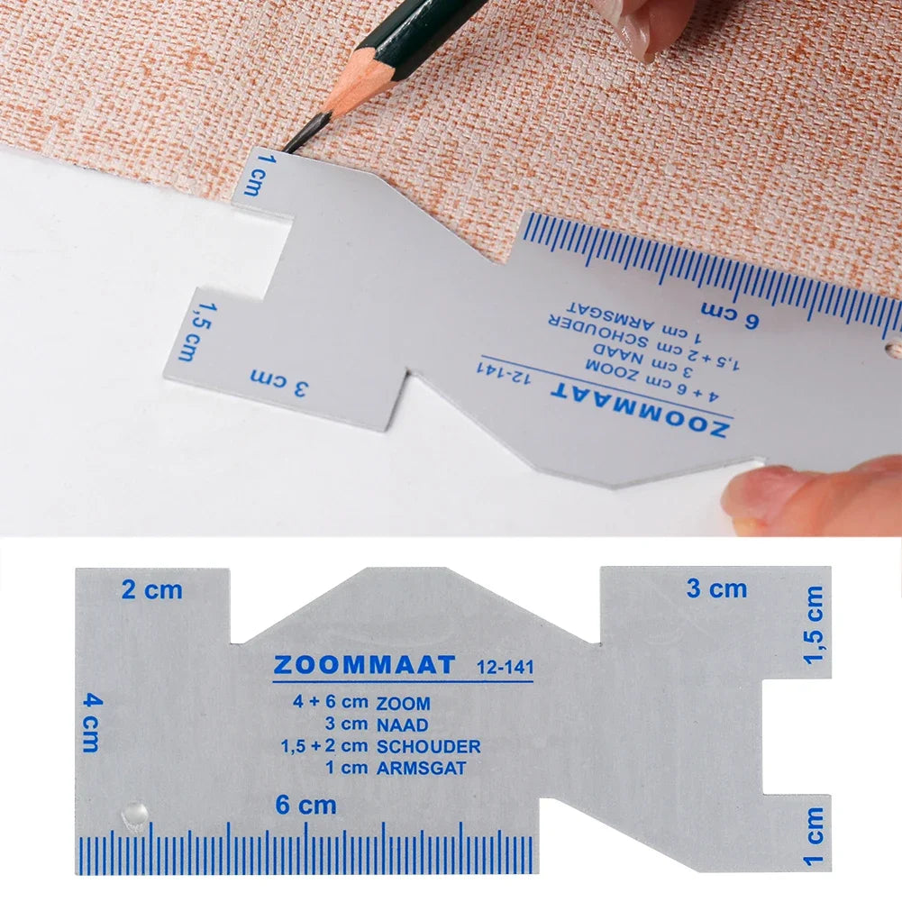 1pc Metal Measuring Gauge Quilting Ruler Hand Sewing Templates Ruler Sewing Gauge for Patchwork Sewing Tool Accessory HIP
