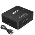 HDMI to RCA AV Composite Converter Mini Box – NTSC/PAL HDMI AV Converter HIP black