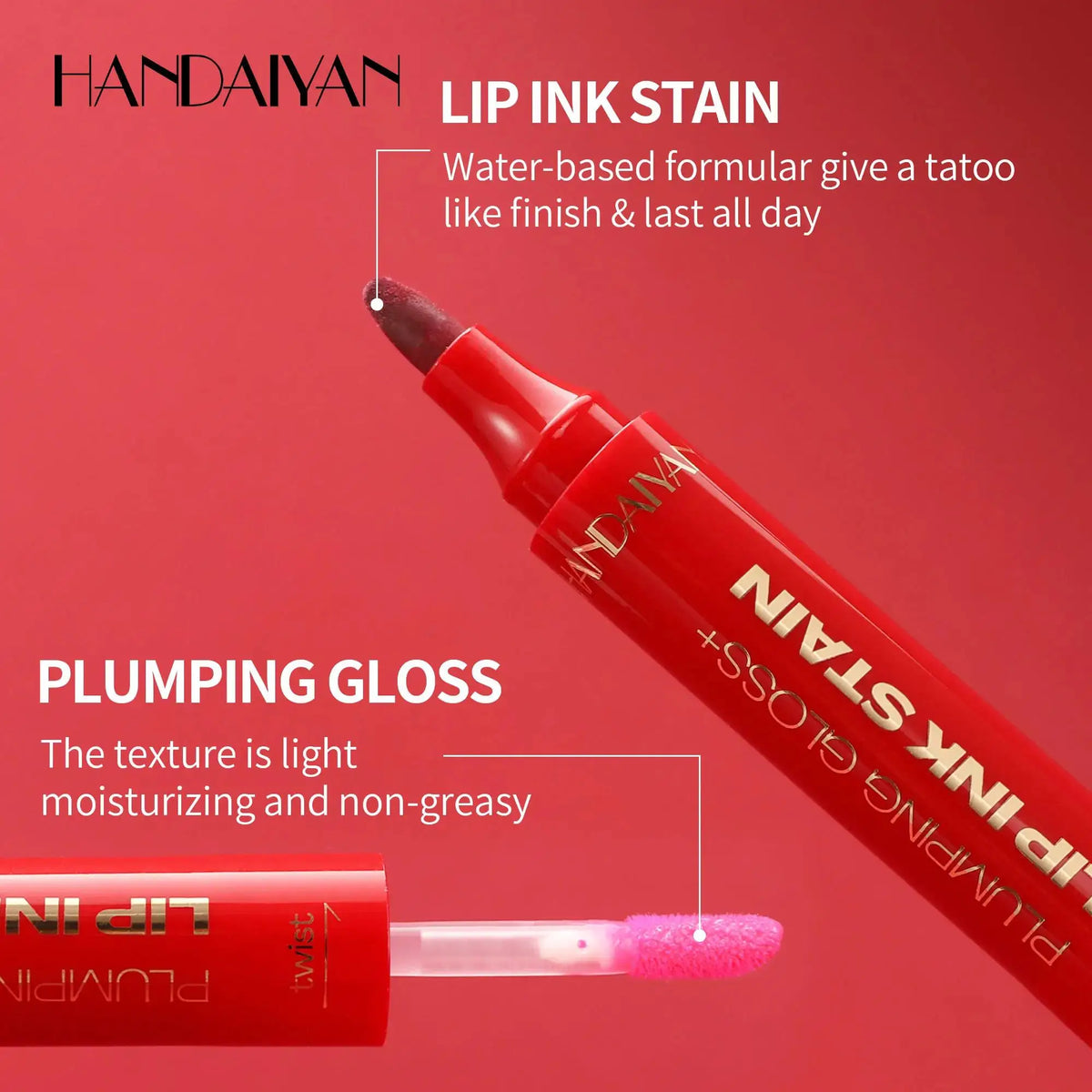 Handaiyan 2-in-1 Liquid Lip Liner & Gloss – Waterproof Lip Liner & Gloss HIP