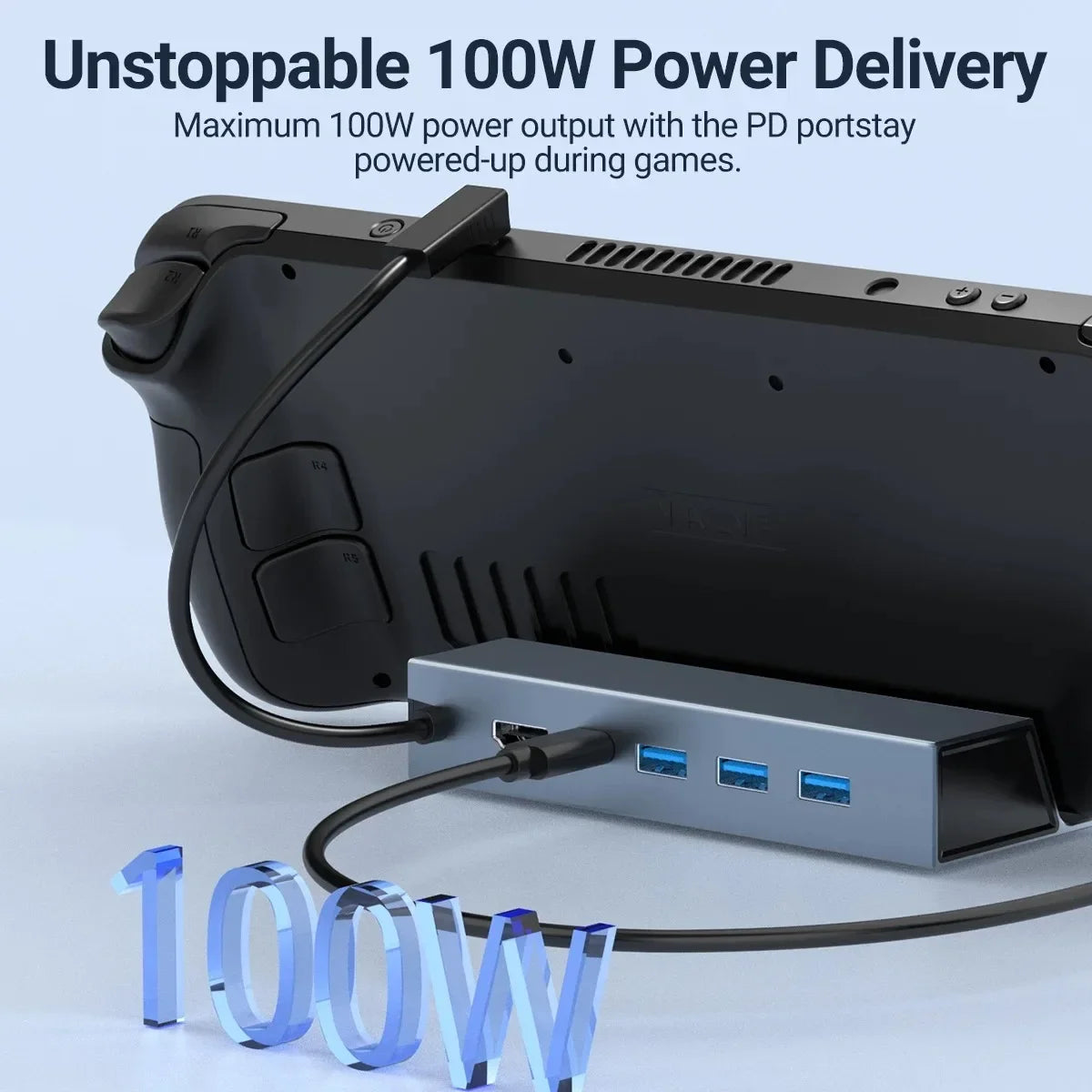 KEBIDUMEI 6-in-1 USB-C Hub – 4K HDMI, 100W PD, Ethernet USB-C Docking Station HIP