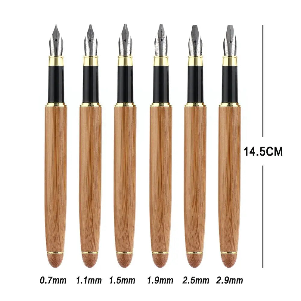Bamboo Calligraphy Fountain Pen – Chisel Stub Nib 0.7–3mm Calligraphy Fountain Pen HIP