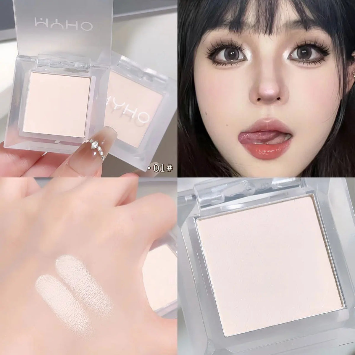 1Pcs Monochrome Matte Highlight Smoked Eye Shadow Plate Powder Is Delicate and Durable, Naturally Brightening Dopamine Eye Shado HIP Color-01