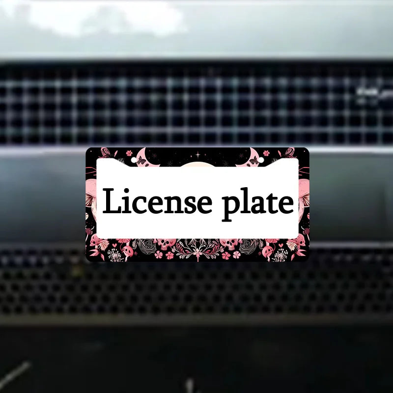 Gothic Butterfly Metal License Plate Frame 6.3×12.2" | Celestial License Plate Frame HIP