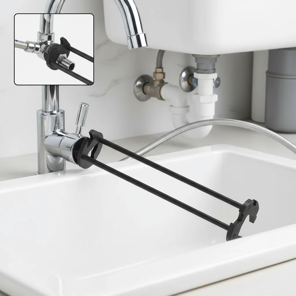 5-in-1 Sink Wrench Multifunctional Carbon Steel Faucet Key Plumbing Pipe Wrench Bathroom Kitchen Sink Repair Set Hardware Tools HIP