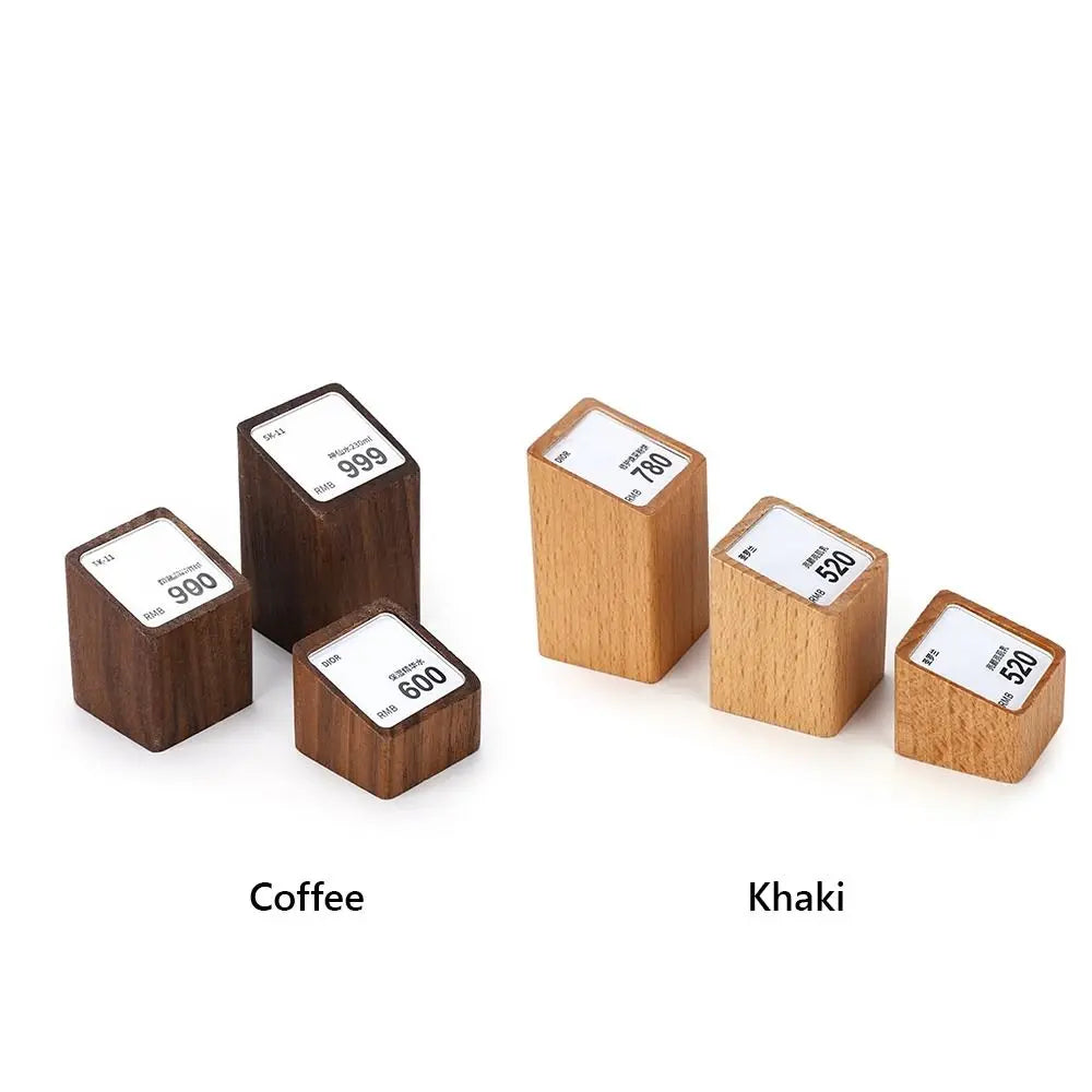Wood Base Acrylic Price Tag Holder Stand – 3 Sizes Price Tag Display Stand HIP