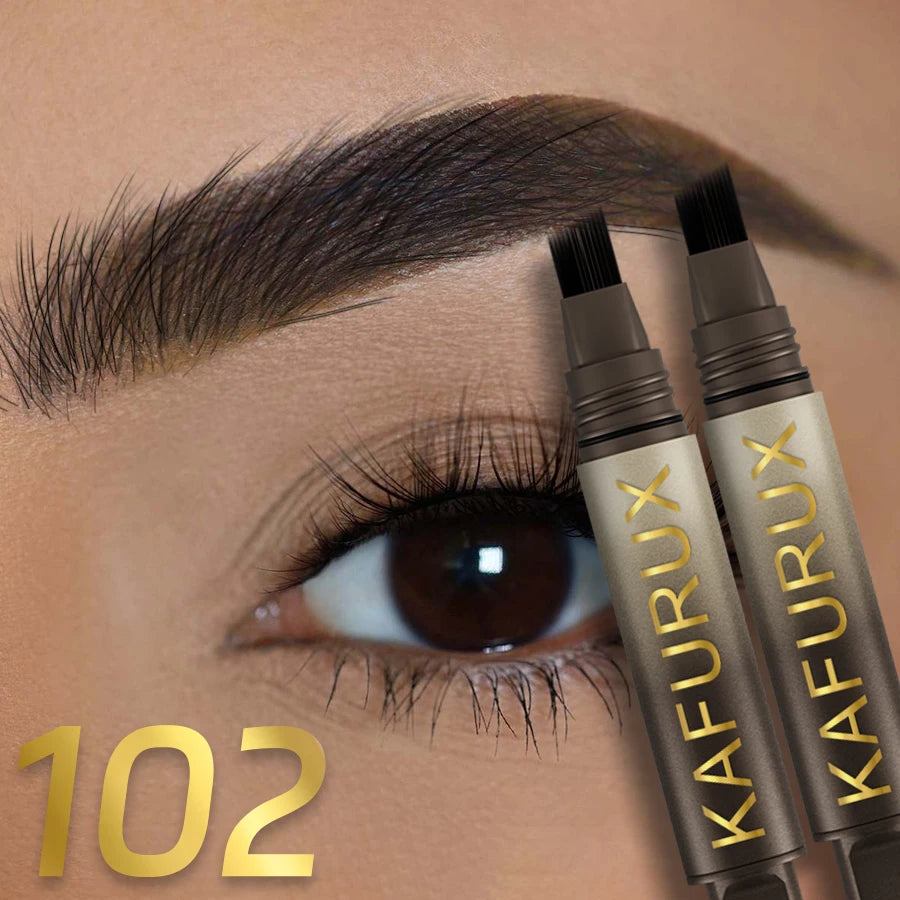 3D Dye Eyebrow Pencil Hairling Anti-smudge Waterproof Long Lasting Black Brown Large Brush Natural Wild Eyebrow Enhancers Cream HIP 102-2pcs