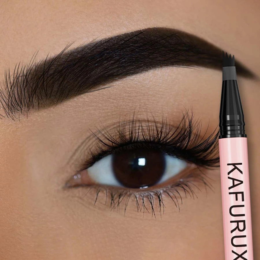 KAFURUX 4-Point Waterproof Liquid Eyebrow Pencil – Long Lasting Liquid Eyebrow Pencil HIP