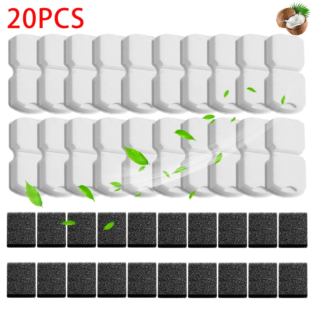 10PCS / 20PCS Replacement Filters & Sponges for Cat & Dog Water Fountain, Filter Accessories for Pet Drinking Dispenser HIP 20PCS No plug