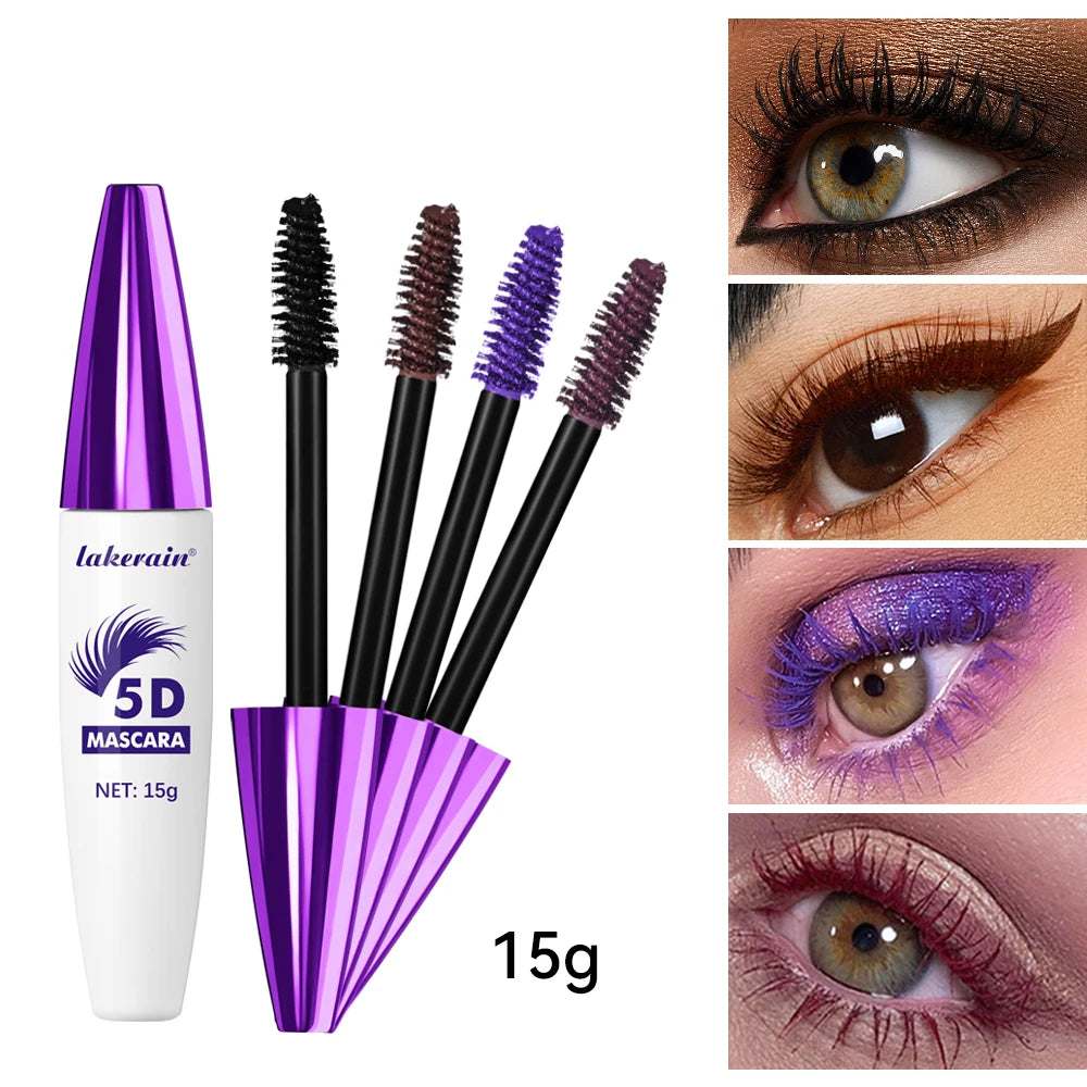 5D Mascara Waterproof Thickening Lengthening Curling Liquid Fiber Mascara Long-Lasting Curling Eyelash Extension Cosmetics HIP