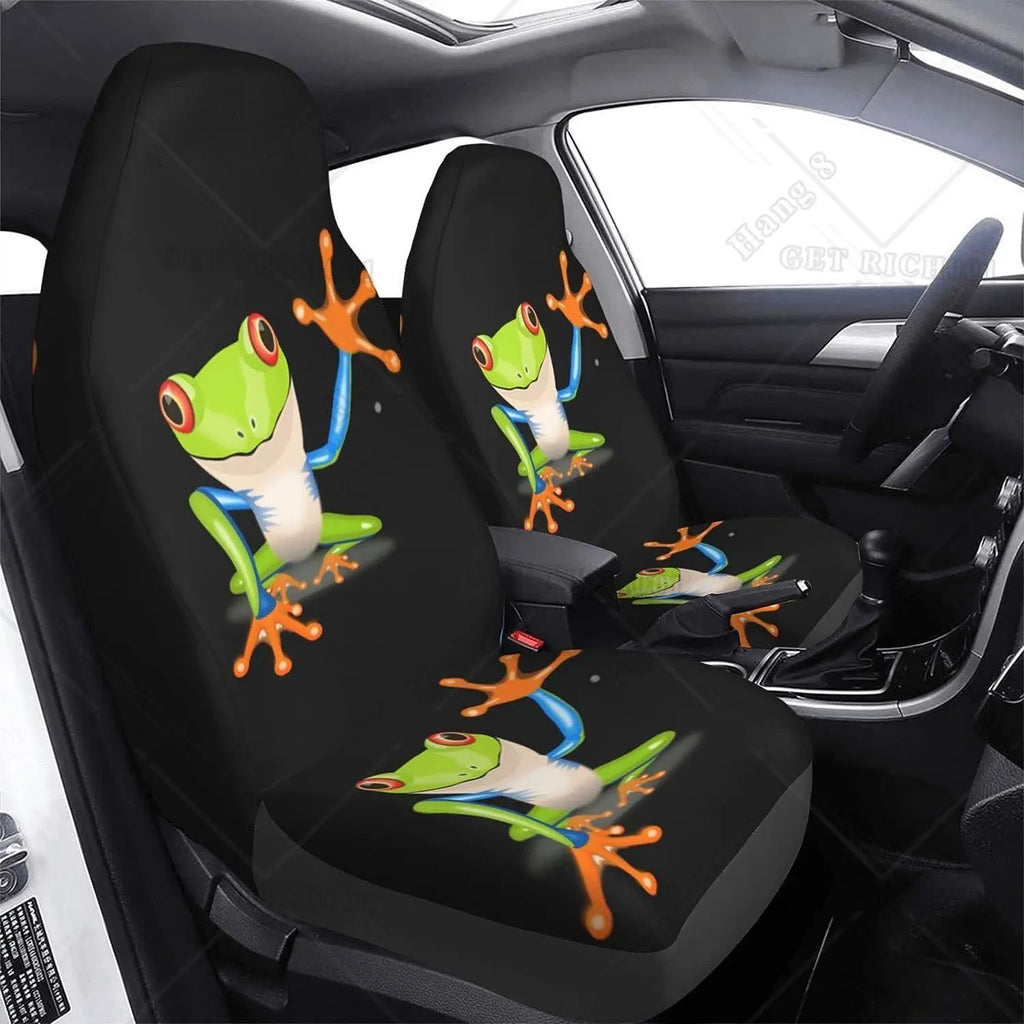 Cartoon Frog Car Seat Covers – Universal 2-Piece Front Set Car Seat Covers HIP