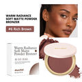 Warm Radiance Soft Matte Bronzer Powder Natural Warm Glow Silky Smooth Contouring Shading Powder Long Lasting 3D Face Makeup HIP 6Deep Bronze