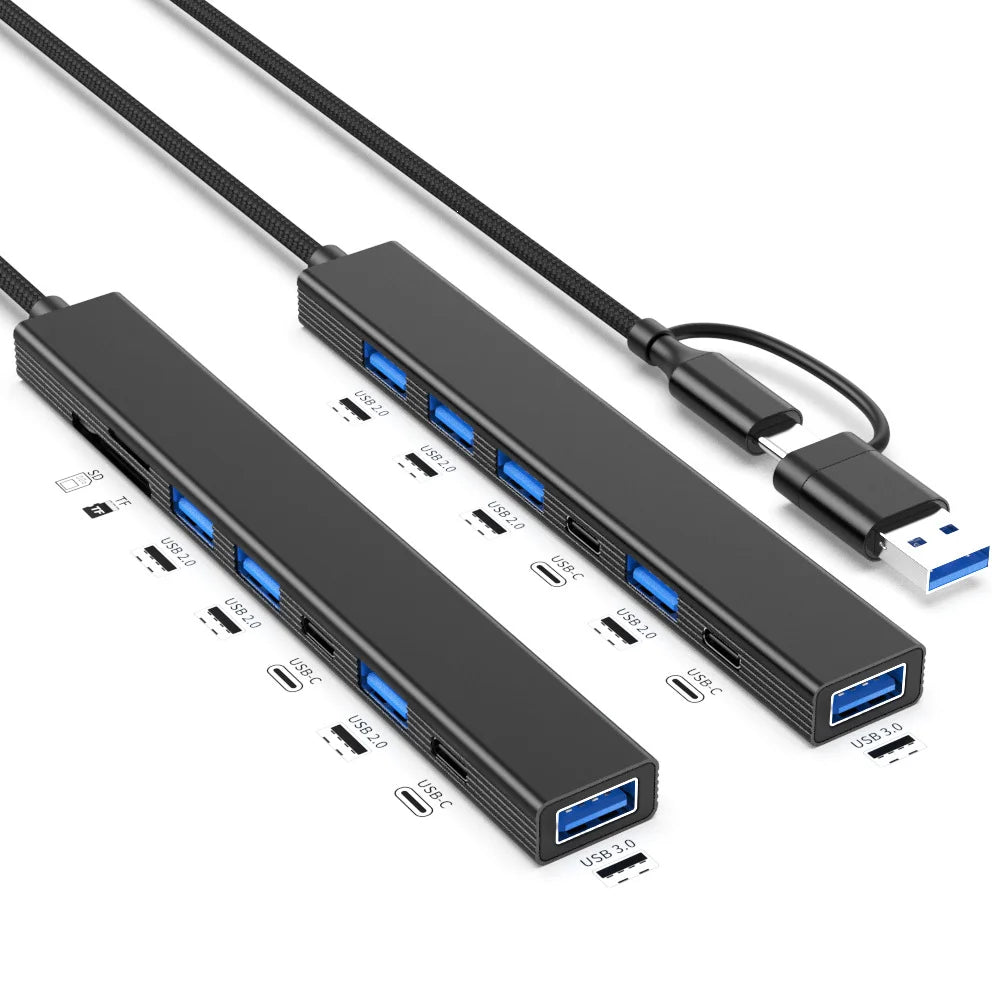 8-Port USB-C Hub with SD Card Reader & Charging Dock USB-C Hub Dock HIP