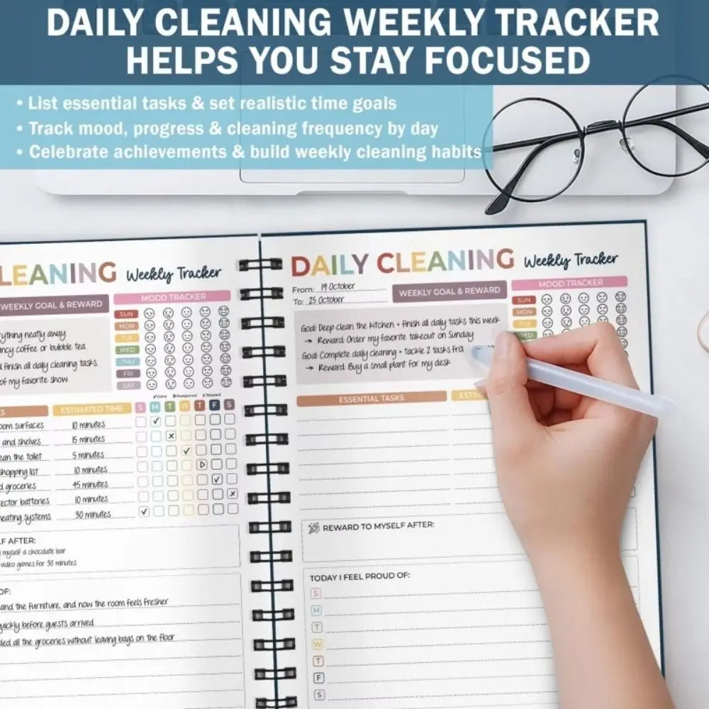 ADHD-Friendly Daily Weekly Monthly Cleaning Planner Organizer Cleaning Schedule Planner HIP