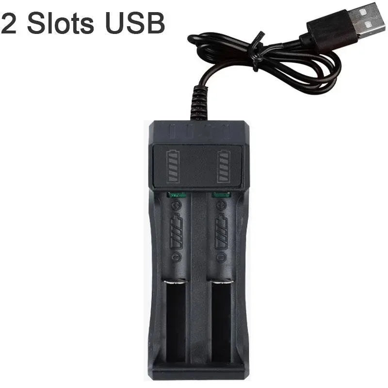 18650 Battery Charger – 1/2/4 Slot USB Lithium Charger Battery Charger HIP 2 Slots USB