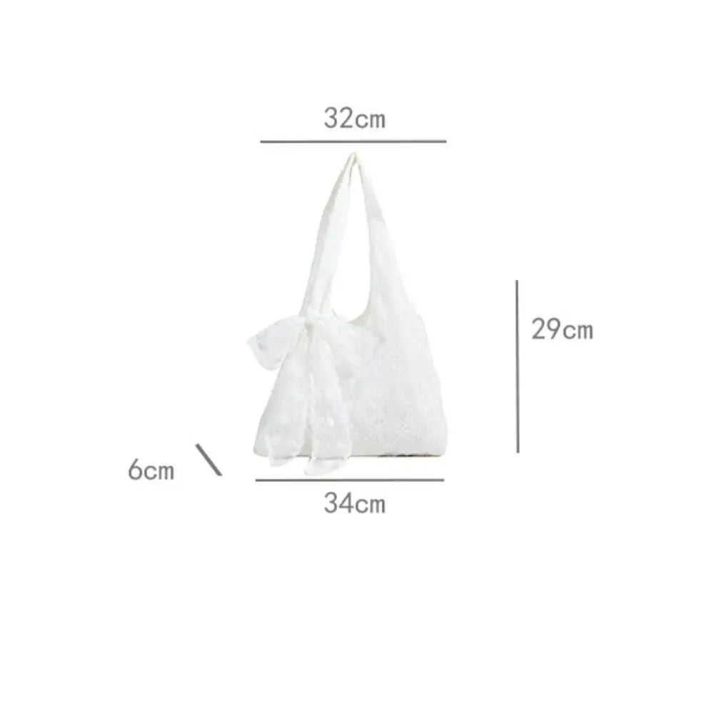 Floral Lace Canvas Shoulder Bag with Silk Scarf | Underarm Tote Canvas Shoulder Bag HIP