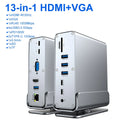 KEBIDUMEI 15-in-1 USB-C Docking Station | Dual HDMI 4K60Hz USB-C Docking Station HIP 13-in-1 HDMI VGA