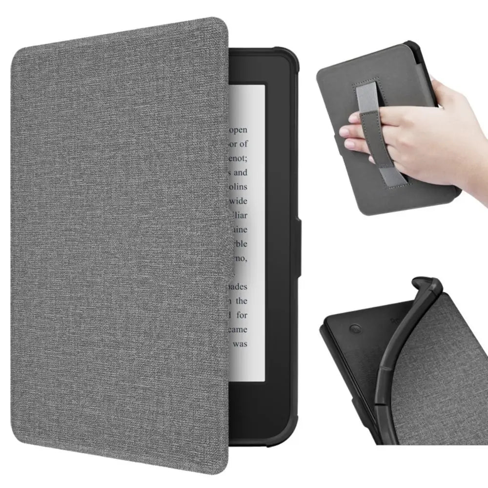 Kobo Clara Colour/BW 2024 TPU Shockproof Case – Linen Texture eReader Protective Case HIP Grey