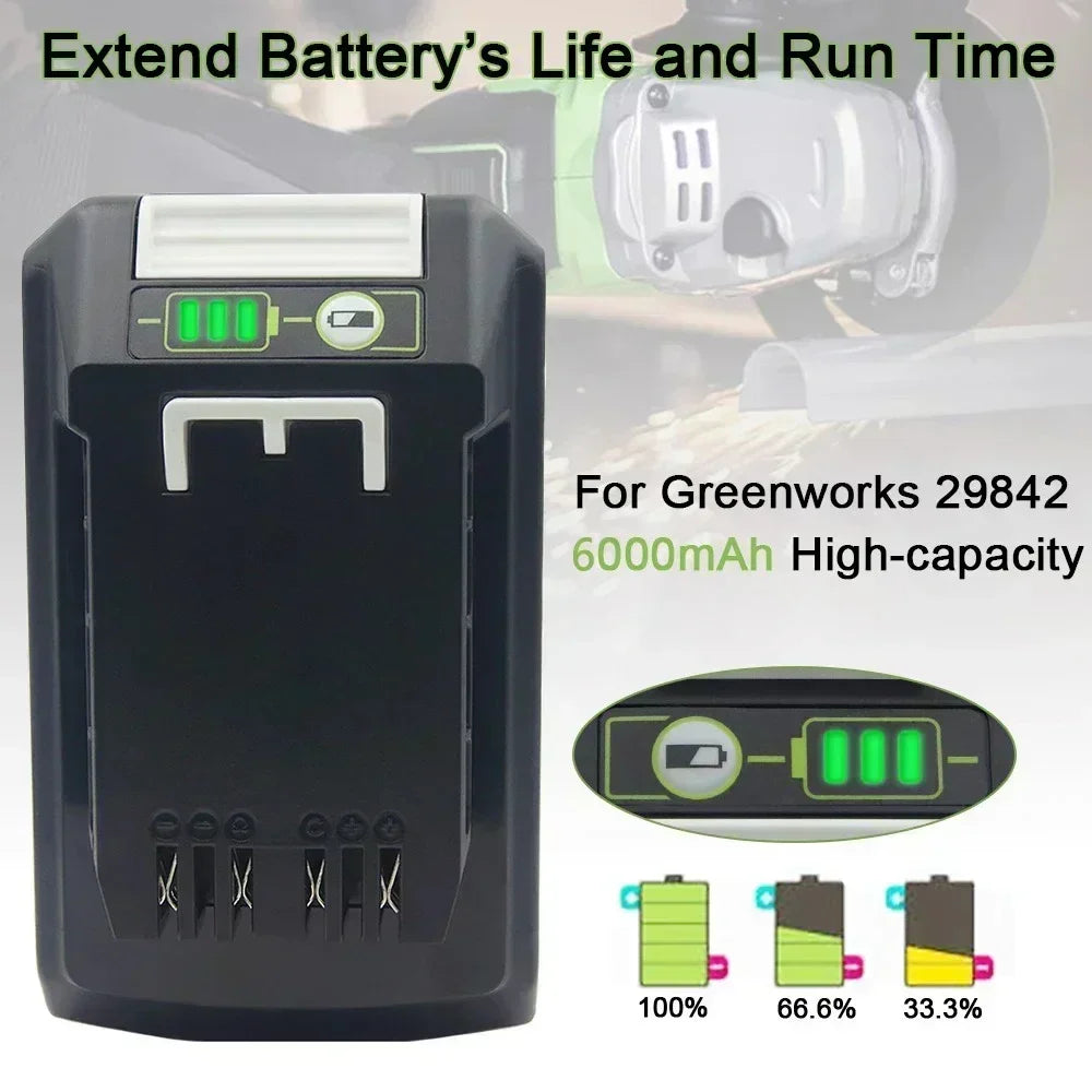 24V 6.0Ah Li-Ion Replacement Battery for Greenworks Tools Power Tool Battery HIP