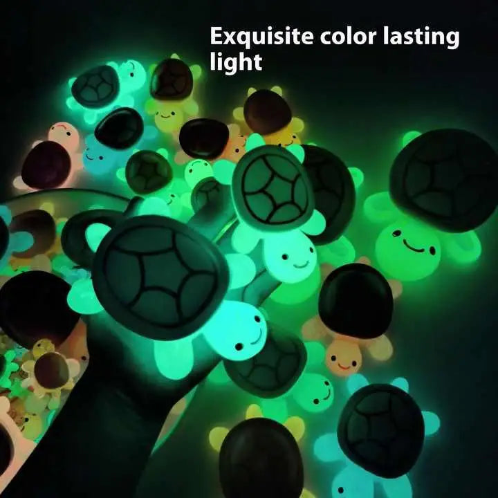 1.1/17cm Cute Cartoon Luminous Turtle Storage Box Home Decor Resin Crafts Glowing Small Turtle Toy Storage Case Home Decoration HIP