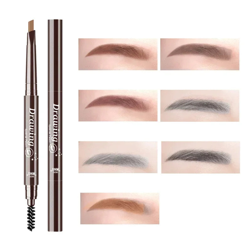 DNM 7 Color Natural Makeup Double Head Super Fine Eyebrow Pencil Waterproof Long Lasting Easy Ware Eye Brow Make Up Pen HIP