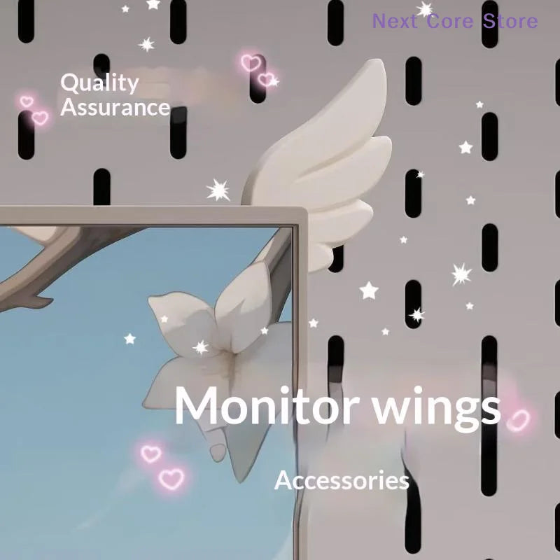 3D Printed Wings Monitor Ornaments – 1 Pair | Desk Decor Monitor Desk Ornament HIP