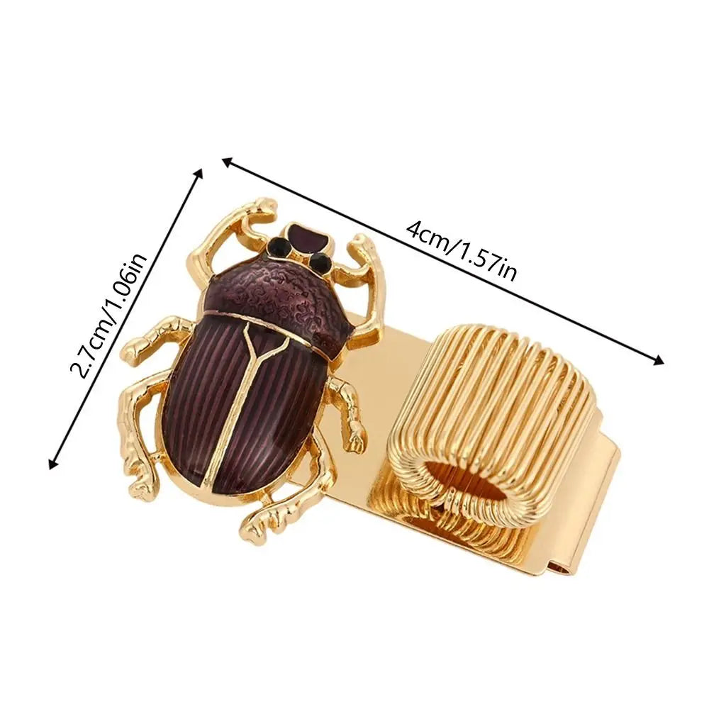 Metal Scarab Beetle Pen Clip with Spring Loop for Notebooks Pen Clip Bookmark HIP