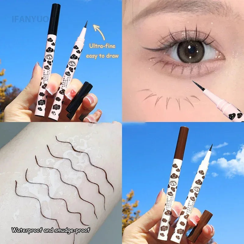 0.01mm Liquid Eyeliner Pen Ultra-thin Matte Smooth Quick Dry Waterproof Eyeliner Lower Eyelash Silkworm Pencil Non Smudging HIP