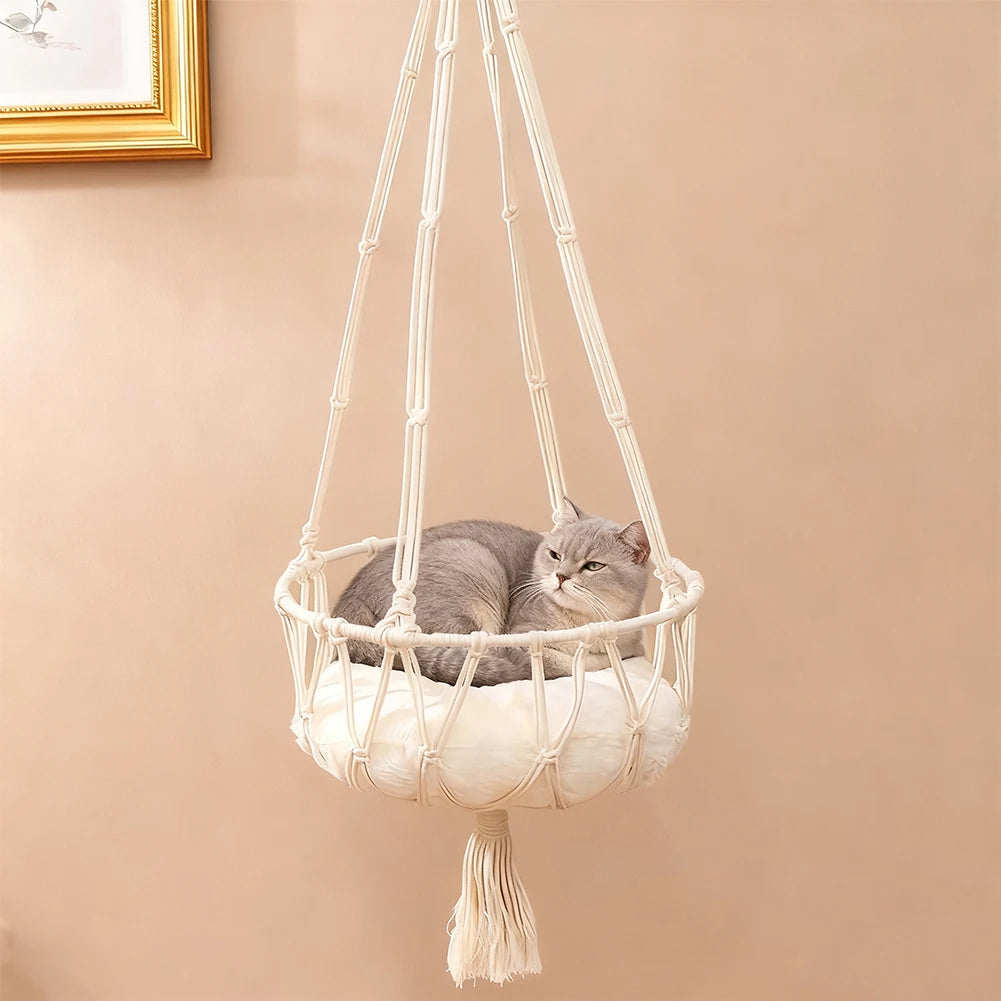 Winter Cat Hanging Basket Window Hammock Hanging Bed Cats Swing Sleeper Warmth for Kitty &Cats Ferret Weasel Indoor Cat Beds HIP