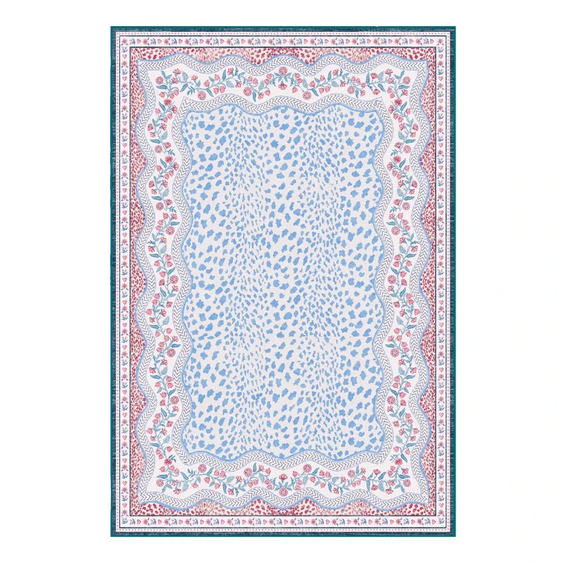 Soft Non-Slip Machine Washable Area Rug – Leopard & Floral Plush Area Rug HIP GU6630-YZ 80x120cm