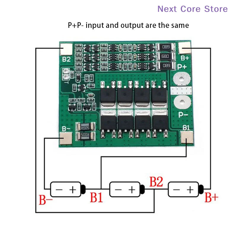 25A 12V BMS Battery Protection Circuit Board with Balance Battery Protection Board HIP