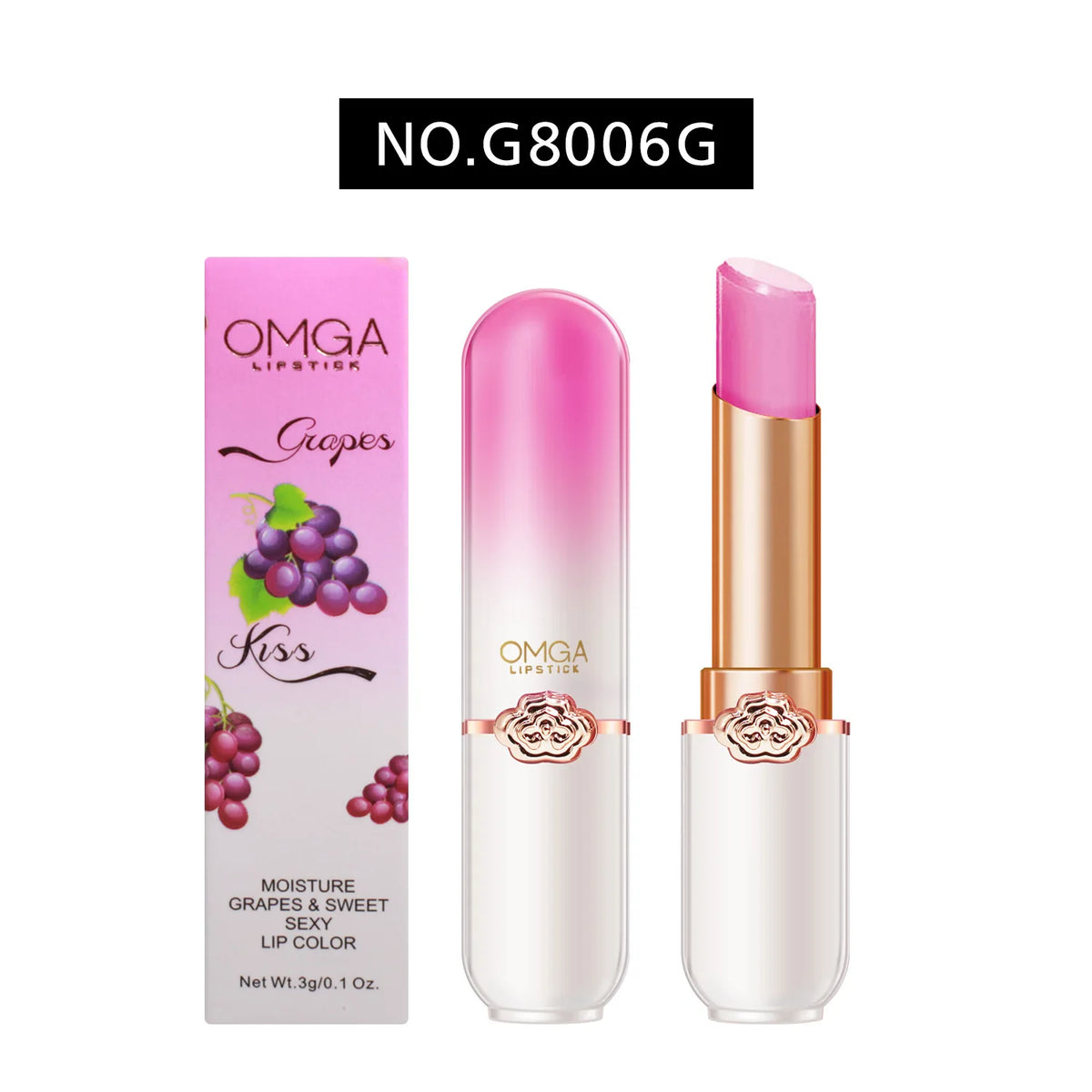 Peach Color Lip Balm Crystal Temperature Change Lipstick Girl Moisturizing LongLasting Lip Gloss Makeup Lip Care Repair Cosmetic HIP Grapes