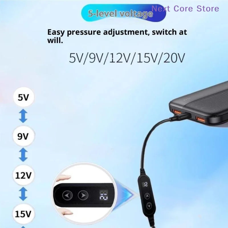 5V to 12V Boost Converter USB-C to DC Cable Adapter | CE Boost Converter Adapter HIP