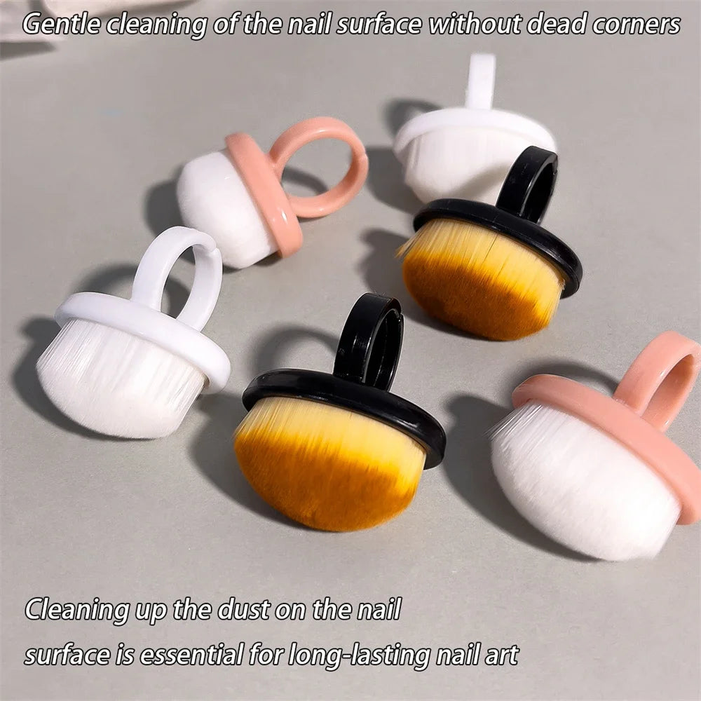 Nails Art Dust Brush Buckle Brush Oval Gel Dust Cleaning Make Up Ring-Shaped Brush Manicure Tools Fine Soft Bristle Brushs HIP