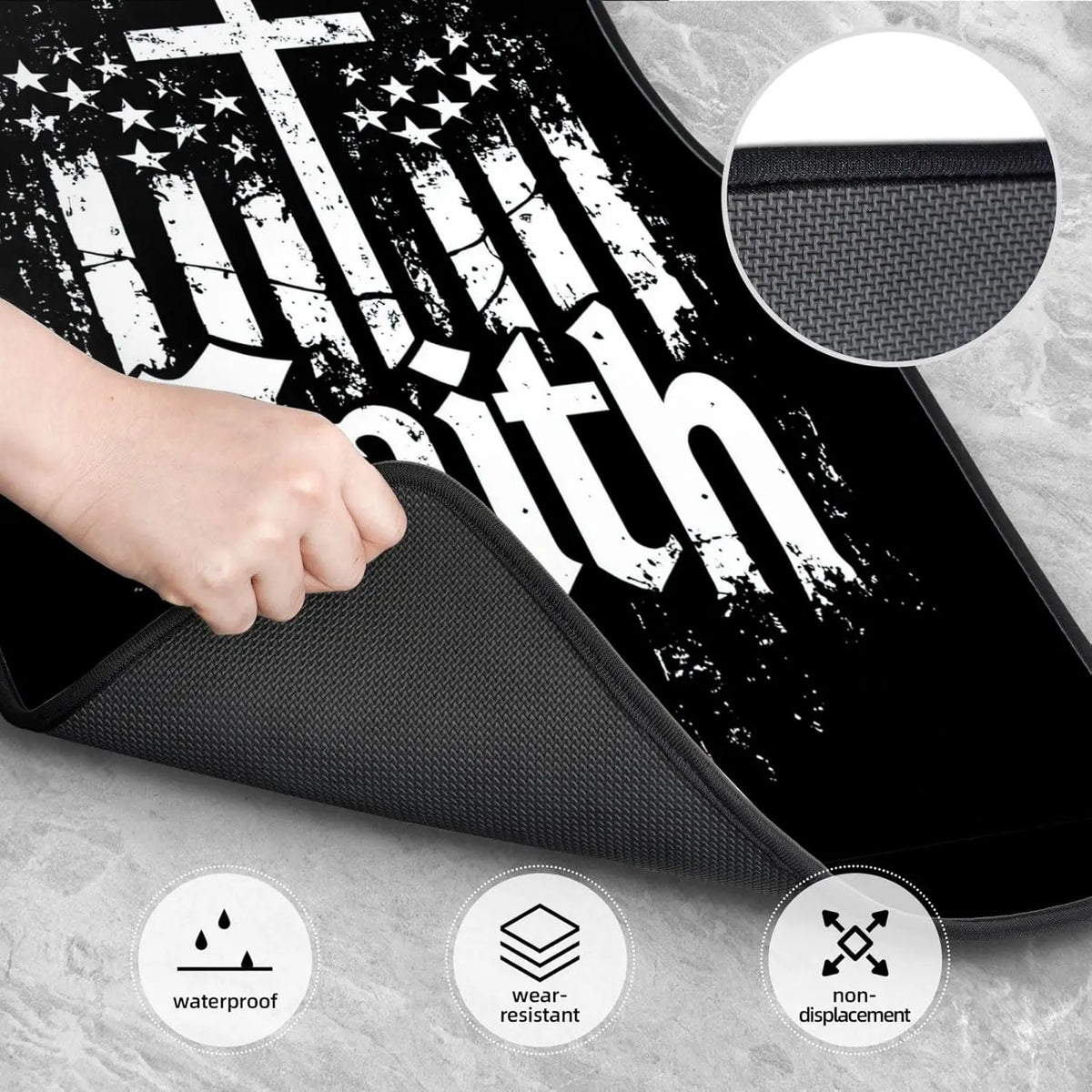 Christian USA Flag Car Floor Mats Set of 4 – Universal Fit Car Floor Mats HIP